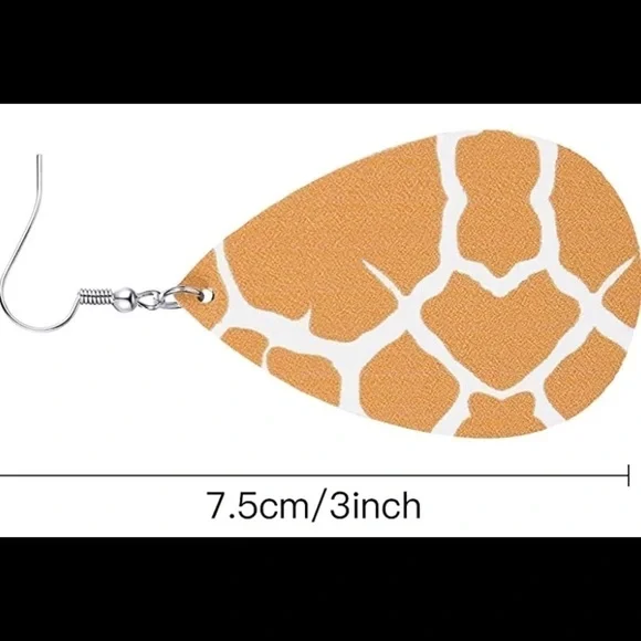 5/$25‎ Zebra Print Faux Leather Teardrop Earrings- NEW - Picture 2 of 3